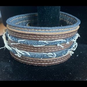DIESEL denim & leather bracelet